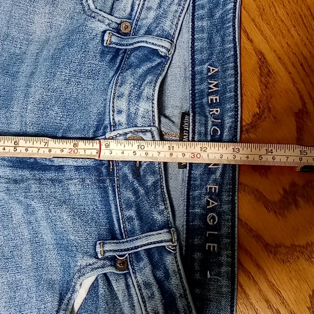 AMERICAN EAGLE JEANS Mens  36 x 32 BLUE SKINNY DENIM Pants Preowned - Picture 6 of 9